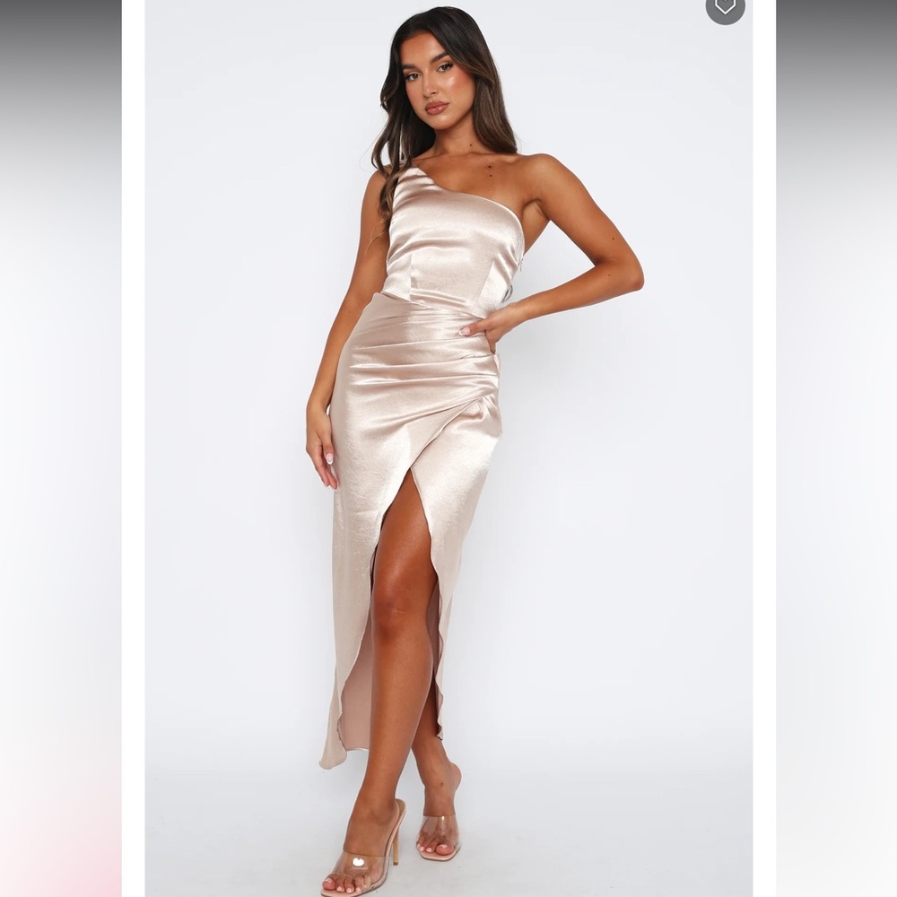 White Fox Willow Wrap Dress Champagne